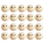 20 tk Smiles Puidust helmed Naturaalsest puidust helmed puidust pealispinnaga helmeste meisterdamiseks Puidust pallid auguga meisterdamiseks sisekujunduseks 1