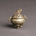 Antiikne messingist kirin viirukip&otilde;leti draakonipeaga kaanega figuurid kodu t&ouml;&ouml;laua kaunistused Hiina vaskminiatuurid