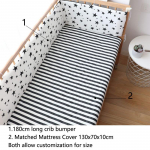 Beebivoodi kaitseraua paks pehme v&otilde;revoodi reelinguga padi Kokkup&otilde;rkevastane v&otilde;revoodi kaitse eemaldatav h&auml;lli kaitse lastetoa kaunistus 180x30cm 1tk