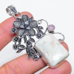 Natural Orange Seraphinite, Chalcedony 925 Sterling Silver Pendant 2.92 w0y47