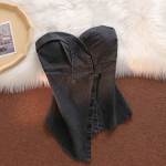 Varrukateta teksatopid Seksikad naiste suvised teksastopid L&uuml;hike top Eemaldatav &otilde;lapaeltega Kauboi b&uuml;stkorsett M