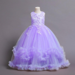 Teismelise vanaaegne pruutneitsi laste &otilde;htukleit t&uuml;drukutele lastele kost&uuml;&uuml;m, t&uuml;ll, valge peokleit, printsessi t&uuml;drukute peokleit, pulmakleit 150cm helelilla v&auml;rv