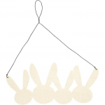 Assortiment de quatre lapins &agrave; suspendre - 25 x 11 cm - 1 pce