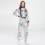 Halloweeni astronauti kosmose&uuml;likond H&otilde;bedane Bodysuit Unisex t&auml;iskasvanute kost&uuml;&uuml;m Large white