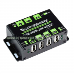 T&ouml;&ouml;stuslik 4-pordiline USB 2.0 jaotur kahe hosti jagamise ja t&auml;iustatud kaitsel&uuml;litustega. Micro Snow