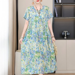 Suures suuruses elegantsed kleidid naistele vabaaja l&uuml;hikeste varrukatega vintage pikk kleit 5XL