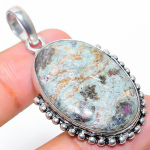 Ruby in Fuchsite Ethnic Handmade 925 Sterling Silver Jewelry Pendant 1.89 T3O27