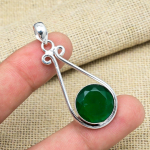 Roheline Oon&uuml;ks Kivi 925 Sterling H&otilde;be Boho Ehted K&auml;sit&ouml;&ouml; Disainer Ripats Naistele 1.88 Inches roheline