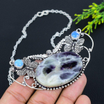 Kemmererite, Opal Handmade 925 Sterling Silver Jewelry Necklace 18 v6k24