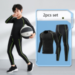 Poiste kompressioonsukkp&uuml;ksid Komplektid Jooksutreening Fitness Sport Hingav kiiresti kuivav pikkade varrukatega T-s&auml;rk 22