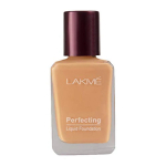 LAKM&Eacute; Perfecting Liquid Foundation, Coral, Waterproof Full Coverage Long Lasting - Light Oil Free Face Makeup with Vitamin E, Dewy Finish Glow, 27 ml