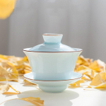 Hiina Keraamiline V&auml;ike Kala Gaiwan Teetass Reisimiseks Teekauss K&auml;sit&ouml;&ouml;na Valmistatud Seladonist Tean&otilde;ude Tarvikud Joogiklaas Isiklik Tass 140ml 9x8.8cm 140ml