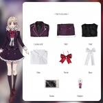 SCIONE Diabolik Lovers Anime Komori Yui Cosplay Kost&uuml;&uuml;m Koolivorm Tikitud &Uuml;likonna Vest Seelik S&auml;rk Liblikpaelad Halloweeni Cosplay Kost&uuml;&uuml;m XS