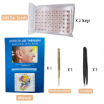 4 in 1 Multi-Condition Ear Seeds Acupuncture Auricular Sticker Kit 1200pcs with Acupressure Ear Chart Tweezers Auricular probe 8.5*5.5
