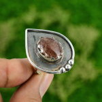 Aastap&auml;evakingitus Talle Looduslik P&auml;ikesekivi T&otilde;otuse Reguleeritav S&otilde;rmus 925 H&otilde;be Adjustable