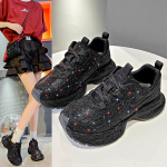 T&auml;htede s&auml;delusega paksu tallaga naiste isa kingad s&uuml;giseks ja talveks. Vastupidavad, kuumade strassidega spordijalatsid naistele. 40 must