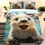 Vee laiskloom voodipesukomplekt Tekikate Kuninglik suurus Kaksikkomplektid Universaalne, Sobib lastele ja t&auml;iskasvanutele 3D laste voodipesukomplekt 135x200cm black