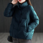 S&uuml;gis Talv Naiste Parkad Korea Mood Vabaaja &Uuml;mmargune Kaelaosa &Uuml;hev&auml;rvilised Taskutega &Uuml;he Rinnaga Lahtine Paksenenud Kardigan Puuvillased Mantlid Topid 4XL must
