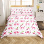 Multikas roosa lipsuga printsessi voodipesukomplekt, t&uuml;drukute magamistoa kaunistus roosa ja valge tekikott, 2 padjap&uuml;&uuml;ri EU single(135x200cm) roosa roheline v&auml;rv
