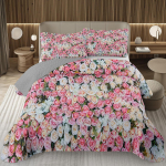 Romantiline Lilleline Voodikate Komplekt T&uuml;drukutele Teismelistele Botaaniline Voodikate &Uuml;heinimesevoodile Aia Lilledega Tepitud Komplekt P&ouml;&ouml;ratav Hall Tepitud Voodipesukomplekt EU Single 135x200cm
