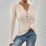 Naiste &uuml;hev&auml;rviline n&ouml;&ouml;bitav kootud pullover V-kaelusega slim-fit pikkade varrukatega T-s&auml;rk topp XS veini
