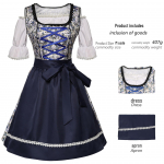 Baieri Naiste Halloweeni Oktoberfest Kost&uuml;&uuml;m Tunkede Komplekt M