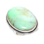 Natural Chrysoprase Gemstone 925 Sterling Silver Jewelry Ring Size 7 n8y23