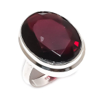Garnet Gemstone Handmade 925 Sterling Silver Jewelry Ring Size 6.5 h3e32