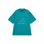 Adidas 2024 kollektsioon peat&uuml;kk 03 Korvpalli T-s&auml;rk Hingav Treening &Uuml;mmargune kaelus L&uuml;hikesed varrukad Unisex Topid Roheline JE3765 XL
