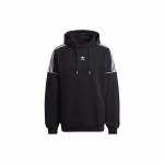 Adidas Originals tikitud logo triibuline v&auml;rviplokk kapuutsiga meeste kapuutsid must HK7309 M