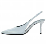 Zara Pu Elegantne T&ouml;&ouml;le K&auml;iv Trendy Lakknahast Efektiga Terava Otsaga Avatud Seljaga K&otilde;rged Kontsad Naiste K&otilde;rged Kontsad Sinine 13214510400 39