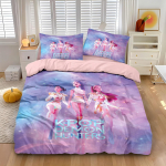 K-Pop Voodipesukomplekt Deemonik&uuml;ttide teemaline roosa v&otilde;i must teine k&uuml;lg tr&uuml;kiga pol&uuml;ester &uuml;li&otilde;pilas&uuml;hiselamu tekikott poisid t&uuml;drukud kingitus AU Double(180x210cm)