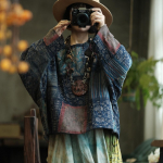 Johnature naiste vintage printiga lillelised velvetist pargid talvised O-kaelusega pikkade varrukatega pullovermantlid pluss puuvillased naiste parkad One Size