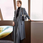 Senior Sense Trench-mantel Naiste pika kevade ja s&uuml;gise uus temperament kaherealise &uuml;likonnaga mantel XL hall