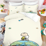 Multikas Snoopy Voodipesukomplektid Voodikate Tekikate Padjap&uuml;&uuml;r 2-3 Osaline Komplekt Poiss T&uuml;druk Kodu Magamistoa Kaunistus EU Single 135x200cm