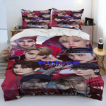 3D Stray Kids Kpop Laulja T&auml;ht Voodipesu Komplekt, Tekikott Voodikomplekt Tekikoti Kate Padjap&uuml;&uuml;r, Kuningas Kuninganna &Uuml;heinimese Suurus Poisid T&uuml;drukud T&auml;iskasvanud 70x133cm 2pcs