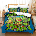 Teismelised Mutant Ninja Kilpkonnad Sarja Tekikate 3D Digitaaltr&uuml;kiga Komplekt Voodi Kolmeosaline Komplekt quilt cover 90 * 190 pillowcase 50 * 75 * 1 green