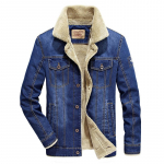 Denimjakk Puuvillamantel Meeste Vabaaja Suur Suurus Fliisjakk Talveriided 6XL tumesinine v&auml;rv