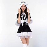 Naiste armastusv&auml;&auml;rne Cosplay kost&uuml;&uuml;m, Pidulik peo esinemiskleit S must/valge