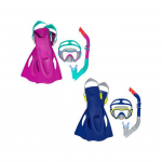 Kit de natation - BESTWAY - Crusader - Palmes hydrodynamiques - Masque anti-UV - Pour enfants 7 ans et plus
