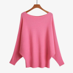 S&uuml;gisene Batwing pikkade varrukatega silmkoeline kampsun vabaaja kaldkaelusega soliidne soe pullover mood 18 v&auml;rvi lahtised džemprid Topid 29626 One Size hall v&auml;rv