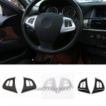 Auto Styling Rooliratta nupu kaunistuse katte trimmiraam BMW X5 E70 2008-2013 jaoks Color Black