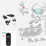 Esitulede remontkomplekt VW Passat B7 2011 2012 2013 2014 an Versioonile Auto Tarvikud Kruvi 3AA998225 3AA998226 1 left side