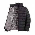 Isesoojenevad sulejoped Meeste tuulekindlad plisseeritud sulejoped Standkrae Klassikalised soojad talvejoped XXXXXL must