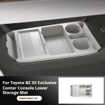 For Toyota BZ 3X Silicone Storage Box Center Console under Layer Modification Special Car Interior Accessories Organizer beež