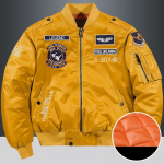 Talvine mood Stand krae jope Meeste pommitaja jope Meeste tuulejope Paks jakid Mantel Meeste riided Vabaaja t&ouml;&ouml;riistade jope XL kollane