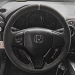 For Honda Fit City Jazz HRV HR-V 2016 Vezel 2015-2017 Hand-stitched non-slip wear resistant suede Car Steering Wheel Cover style 1
