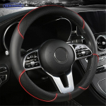 Universal 38cm PU Leather Steering Wheel Cover for Toyota RAV4 Corolla Camry Highlander Anti-Slip Breathable Easy tall 15Inch