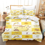 Pompompurin Sanrio 3-osaline 1 tekikate &Uuml;ks voodipesukomplekt Comforte Luxus Peen S&uuml;nnip&auml;evakingitus 100% Pol&uuml;ester Kodu kaunistus AU Single(140*210cm)3pcs