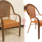 Reguleeritava k&otilde;rgusega k&auml;etugi ja seljatugi Sise/V&auml;lisruumi Kootud Rotangist Tool